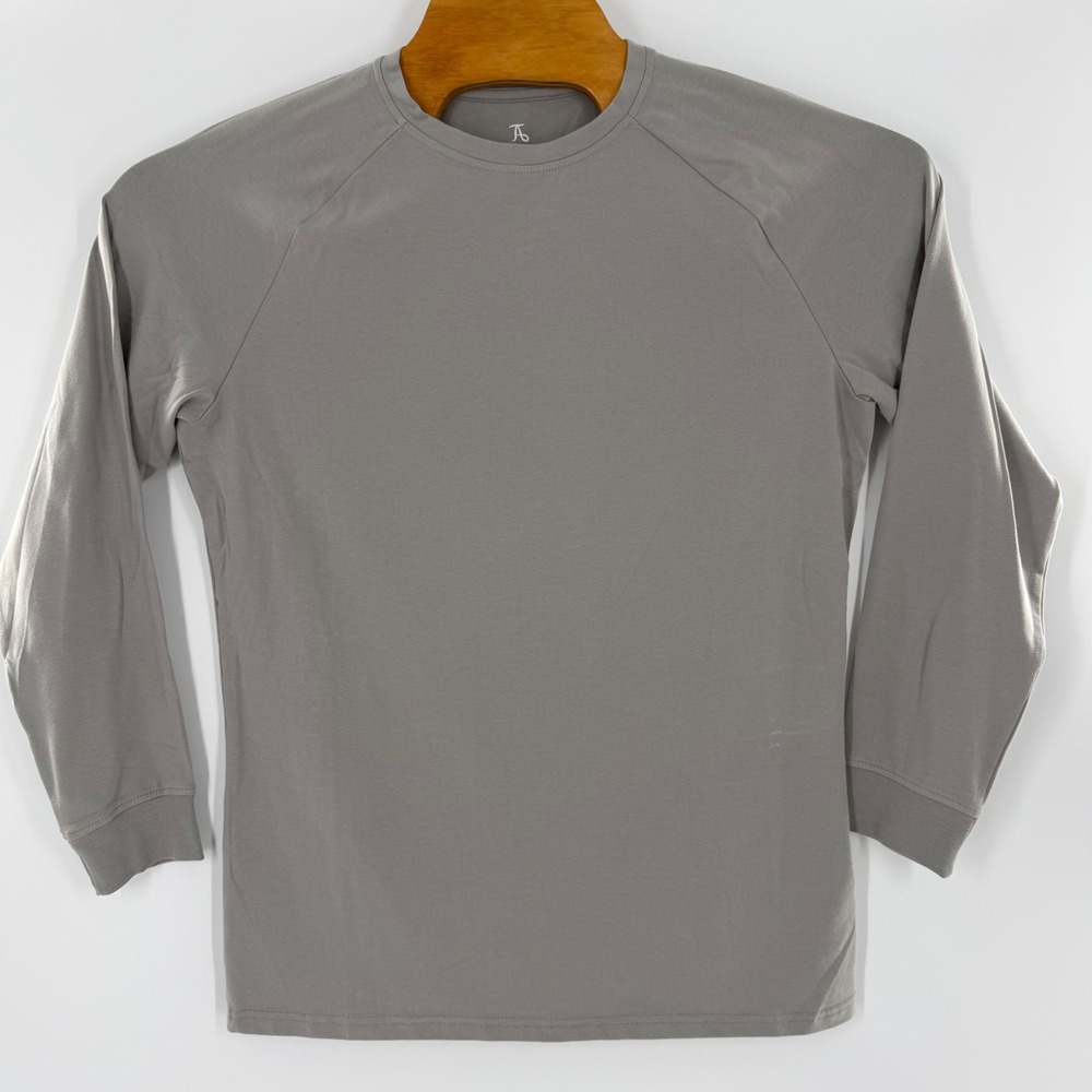 Tailored Athlete Mens Basic LS T-Shirt Grey Raglan Long Sleeve Crew Neck Size L